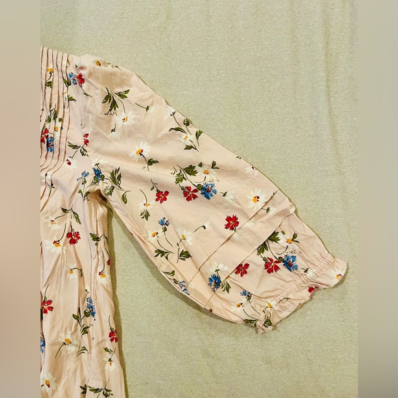 Madewell Pintuck Puff-Sleeve Mini Dress in Seaside Floral - Picture 4 of 4